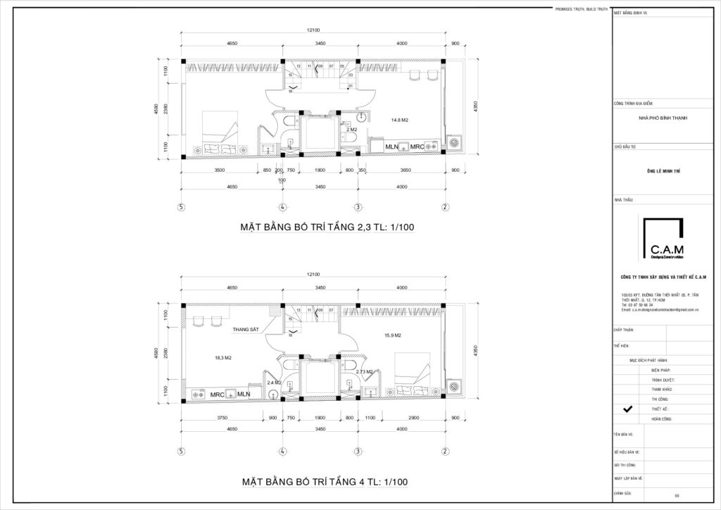 Thi công nhà phố TP.HCM 1 trệt 1 lửng 3 lầu có thang máy