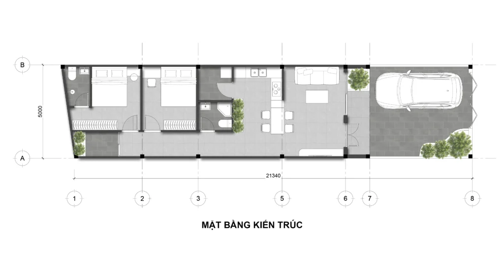 Thiết kế nhà cấp 4 Phan Thiết – Hiện đại, thoáng mát | C.A.M