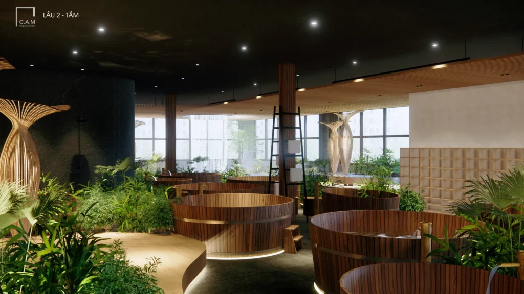 Không gian xanh trong thiết kế Spa Đà Lạt
